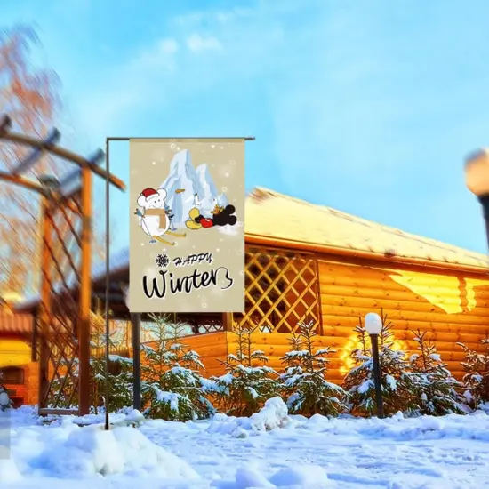 4 Packs Cute Mouse Seasonal Garden Flag Set, Double Sided Cartoon Mouse Yard Flags 12x18 Inch Burlap Outdoor House Flag Holiday Decorations for Summer Halloween Christmas Housewarming Gift {5}