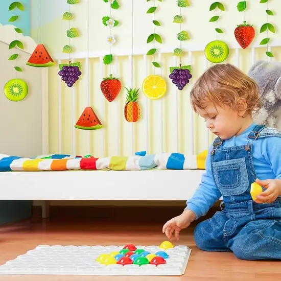 12PCS Fruit Banner, Summer 3D Fruit Decorations Garland, Twotti Frutti Hanging Backdrop Decora for Themed Birthday Baby Shower Party Supplies {2}