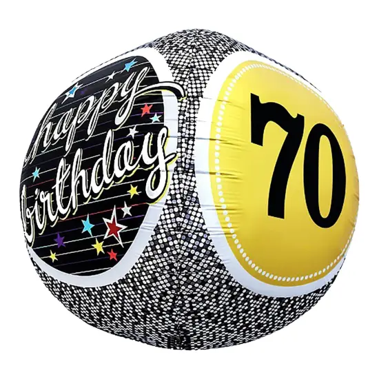 Sphere 70th Birthday Milestone 3D Foil Balloon 17 Inch {1}