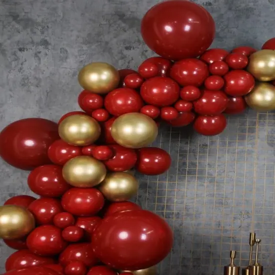 Black Gold Red Balloons Garland Arch Kit, 141Pcs Latex Balloons Different Sizes 18 12 10 5 Inch for Party Decorations {3}