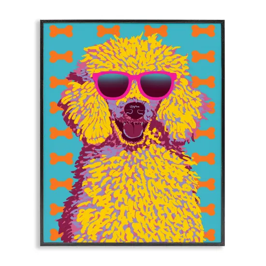 Stupell Industries Retro Pop Poodle Framed Giclee Design by Marcus Prime {1}