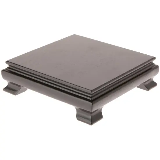 Plymor Black Square Wood Veneer Footed Display Base, 5.5" W x 5.5" D x 1.5" H (5" x 5" Display Area) {1}