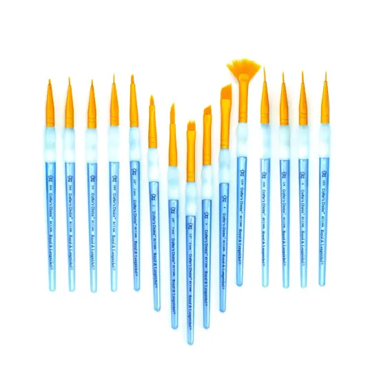 RCC 606 | Crafter's Choice&trade; 15pc Golden Taklon Variety Mini Brush Set {5}