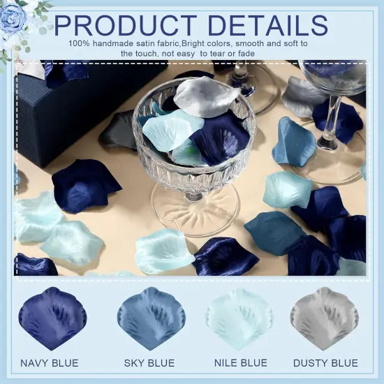 1200 Pcs Silk Rose Petals Artificial Flower Petals for Wedding Flower Girl Basket Aisle Scatter Dinner Centerpieces Party Bridal Shower Romantic Night Decor {2}