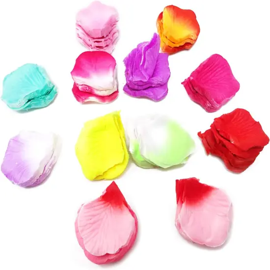 960PCS Multicolor Artificial Rose Petals Wedding Party Flower Petals for Wedding Home Party Romantic Night Anniversary Valentine's Day {3}