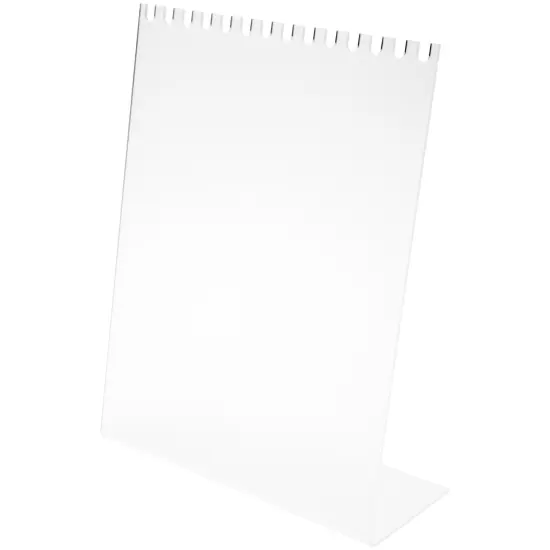 Plymor Frosted Acrylic Necklace Display Stand With Top Hooks, 10.625" W x 4" D x 13.5" H {2}