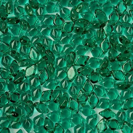 Matubo 2-Hole Czech Glass Transparent Gemduo Beads, 50g Emerald {1}