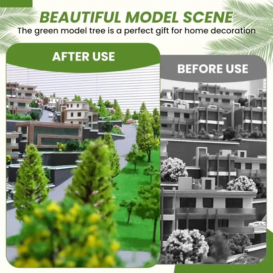 Garden Landscape Model Dark Green Pine Tree Model Scene Accessory for Making Architecture Sand Table and Station Platform Model {3}