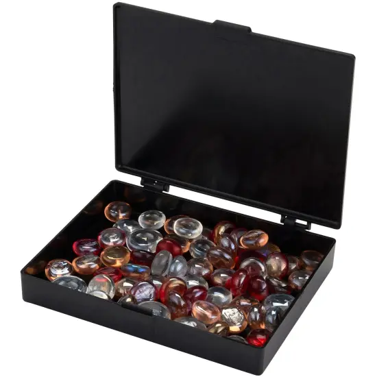 Pioneer Plastics 515CHIPS Black Rectangular Hinged Plastic Container, 4.625" W x 3.5" D x 0.75" H {3}