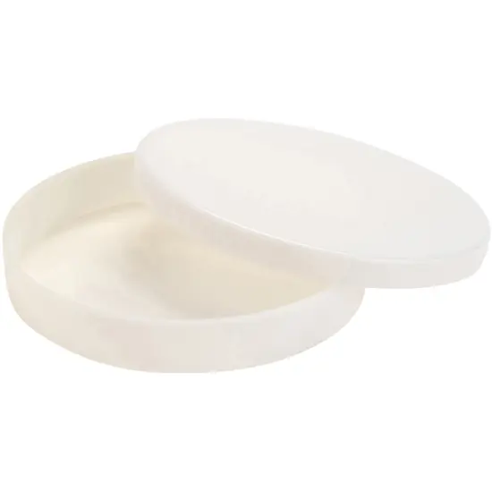 Pioneer Plastics 170CHIPS White Round Petri Dish Plastic Container, 6" W x 1" H {3}