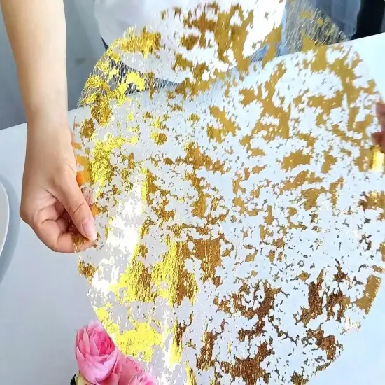 Disposable Gold Placemats Set of 50 Metallic Thin Round 13 Inch Gold Foil Mesh Pressed Fall Table Mates 50 Pack Gold Charger Plates for Wedding, Birthday Party {4}