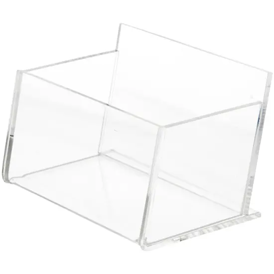 Plymor Clear Acrylic Deluxe Business Card Holder & Display (Horizontal), 2.5" W x 4" D x 2.625" H {1}