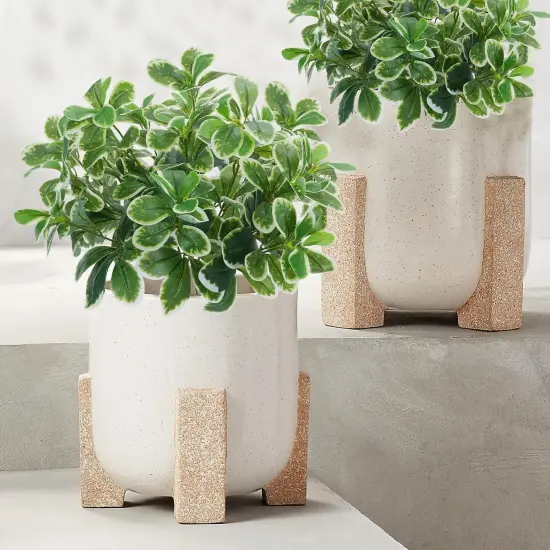 Artificial Shrubs Artificial Shrubs Real Touch Artificial Greenery Fake Plants Silk Schefflera Bushes Indoor Outdoor Garden Front Proch Office Home Table Centerpieces Wall Hanging Decor 2pcs {3}