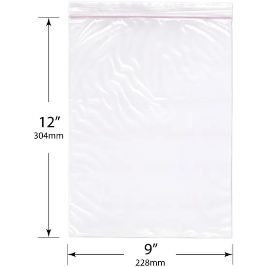 Plymor 9" x 12" (Pack of 100), 2 Mil Anti-Static Zipper Reclosable Plastic Bags {3}