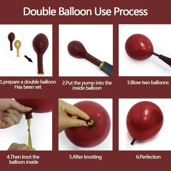 Red Pink Balloons - Double Stuffed Burgundy Gold Balloon Garland Dark Red Dusty Pink Gold Balloon Arch Kit {3}