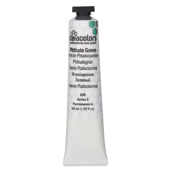 Ceracolors Waterborne Wax Paint - Phthalo Green, 50 ml {1}