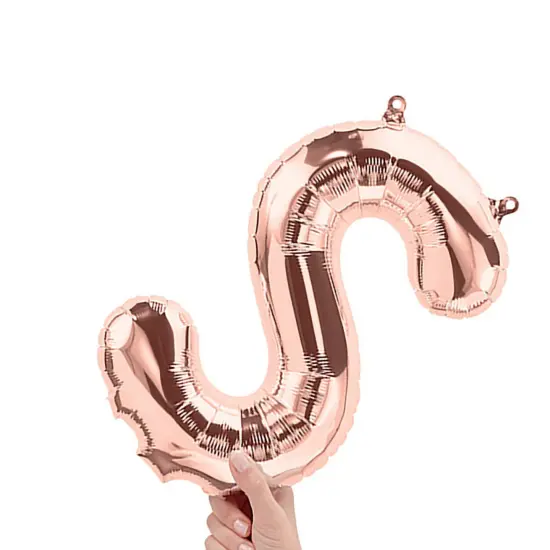 NorthStar Balloons&reg; 16 Inch Letter S Rose Gold Air Fill Only {5}