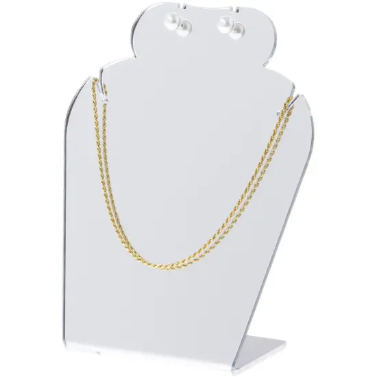 Plymor Acrylic Necklace/Earring Combo Display Stand (Mirrored), 4.625" W x 3" D x 5.25" H {3}