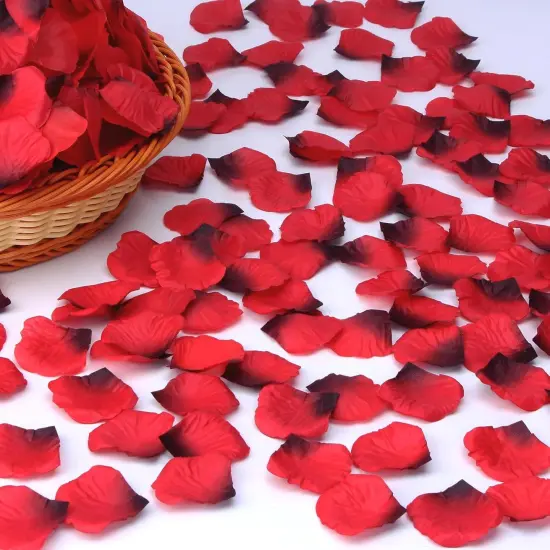 2000 PCS Silk Rose Petals, Artificial Flower Petals for Wedding Party, Valentine's Day,Romantic Night,Proposal Anniversary Flower Decorations Color Dark-Red {1}