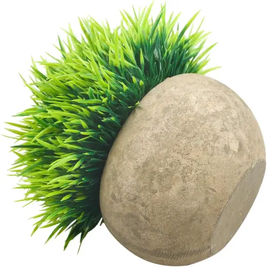 Mini Artificial Plants, Plastic Fake Green Grass Faux Greenery Topiary Shrubs with Grey Pots for Bathroom Home Office D&eacute;cor, House Decorations (2) {4}