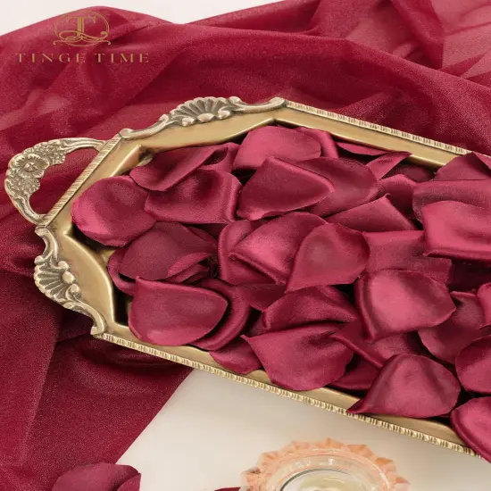 300pcs Silk Rose Petals Burgundy Heart Flower Petals for Wedding {5}
