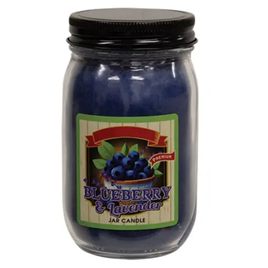 Blueberry Lavender Pint Jar Candle &ndash; Hand-Poured, Single Wick, 60&ndash;75 Hour Burn Time {1}