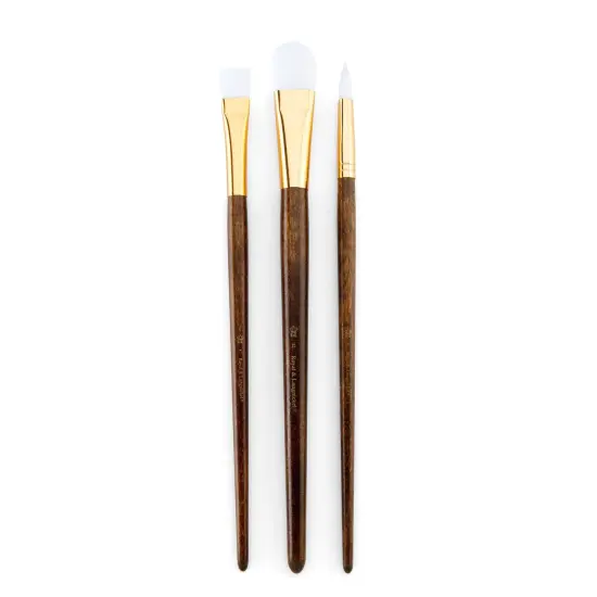 RSET-9168 | 3pc White Taklon Long Handle Variety Brush Set {2}