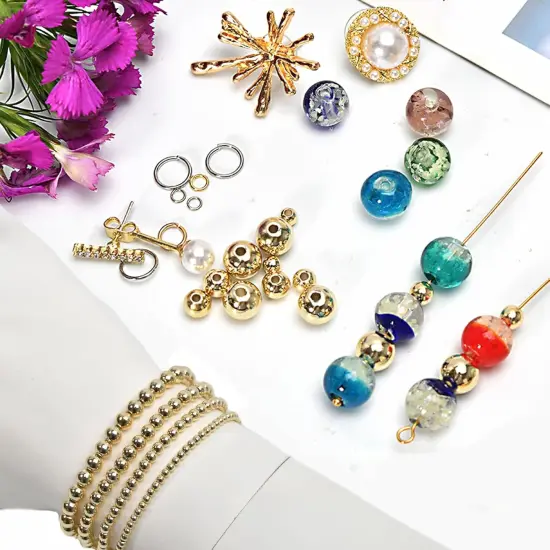 250pcs 14K Gold Filled Spacer Beads, Round Bracelet Beads,Seamless Smooth Metal Brass Beads，Lasting Round Spacer Beads for DIY Necklace Bracelet Jewelry Making (5mm) {2}