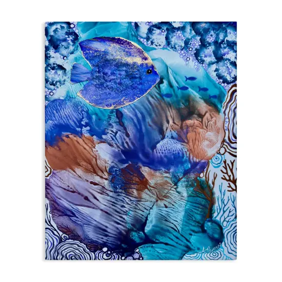 Stupell Industries Underwater Fish Sea Life Canvas Design by Amy Tieman {1}
