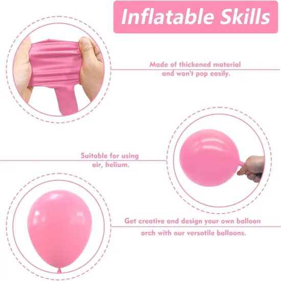 102PCS Red Latex Balloon Arch Kit Pink {3}