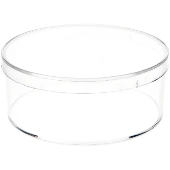Pioneer Plastics 015C Clear Small Round Plastic Container, 3.3125" W x 1.3125" H {1}