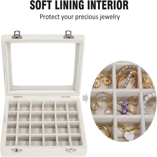 Jewelry Box 24 Grid Jewelry Storage Ring Display {3}