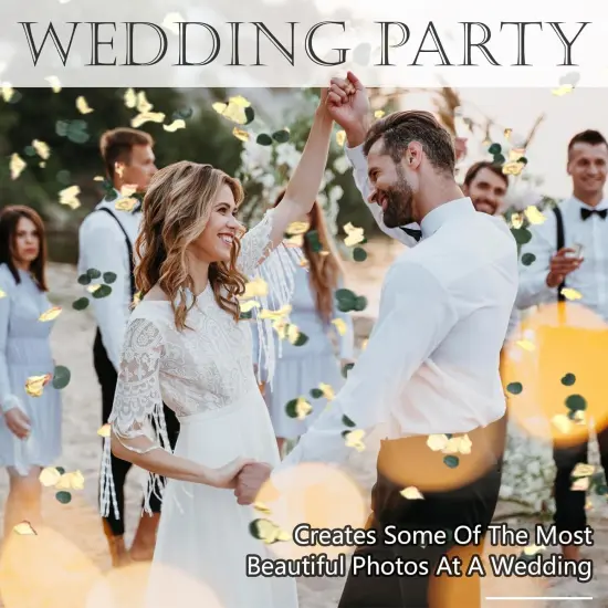 Mix Dried Bio Flower Rose Petals Confetti, 20+ Cups of Ivory White Roses & Eucalyptus Leaves, Real Petals for Wedding Parties {4}