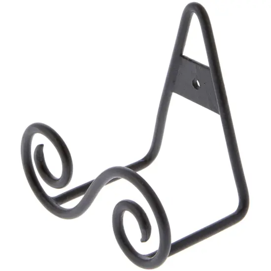 Bard's Black S-Shaped Wall Mountable Display Easel Stand, 3.5" H x 3.75" W x 2.5" D {1}