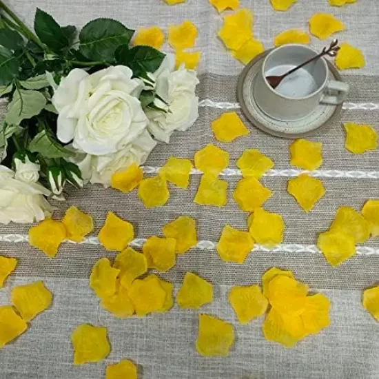 Pound Yellow Rose Petals,2500 Pcs Fake Yellow Flower Pedals for Weddings,Silk Flower Petals Yellow Silk Rose Petals {4}