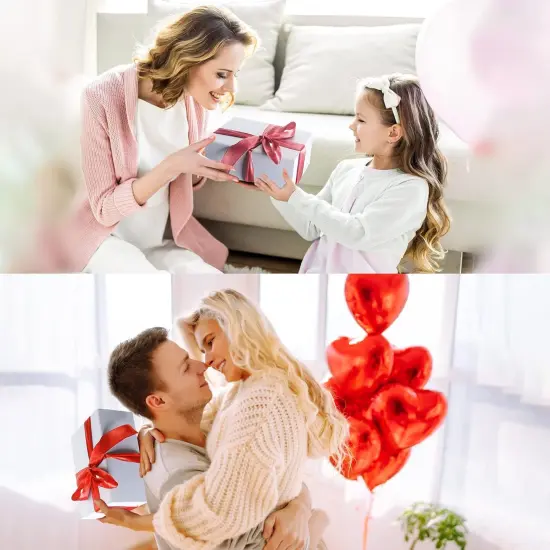 4 Pack 9.5x7x4 Inches Gift Boxes with Magnetic Closure Lids, White Magnetic Box for Wedding, Groomsmen Bridesmaid Proposal, Birthdays, Mother's Day {2}