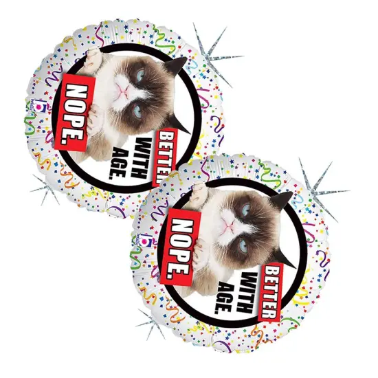 Grumpy Cat Better With Age Nope Foil Balloon Round 18" {3}
