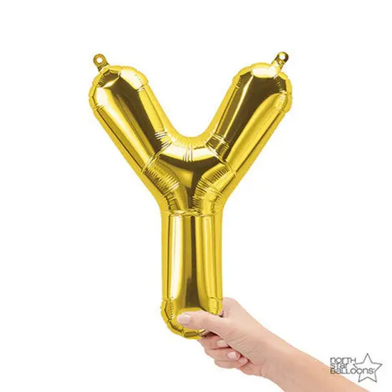 NorthStar Balloons&reg; 16" Gold Letter Y Balloon Air Fill Only {1}