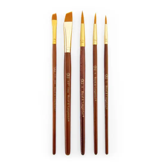 RSET-9162 | 5pc Golden Taklon Round/Angular Brush Set {2}