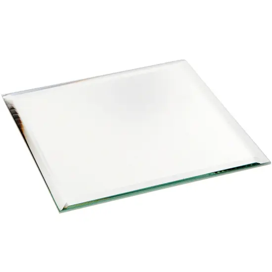 Plymor 4" Square, 3mm Thick Beveled Glass Mirror {1}
