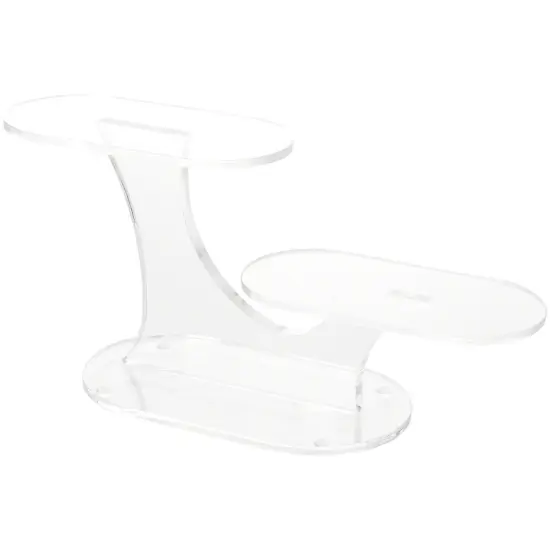 Plymor Clear Acrylic Oval 2-Item Display Riser, 5.375" H x 11.375" W x 4" D {1}