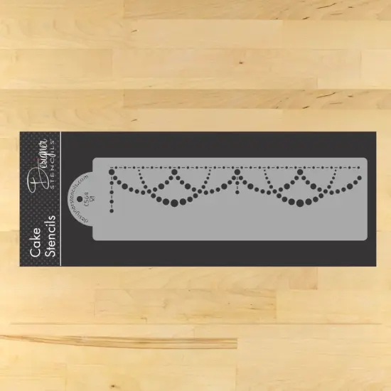 Pearl Swag Cake Stencil | C564 by Designer Stencils | Stencils for Royal Icing, Airbrush, Dusting Powder | {1}