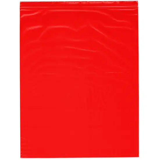 Plymor 12" x 15", Red 2 Mil Zipper Reclosable Plastic Bags {1}