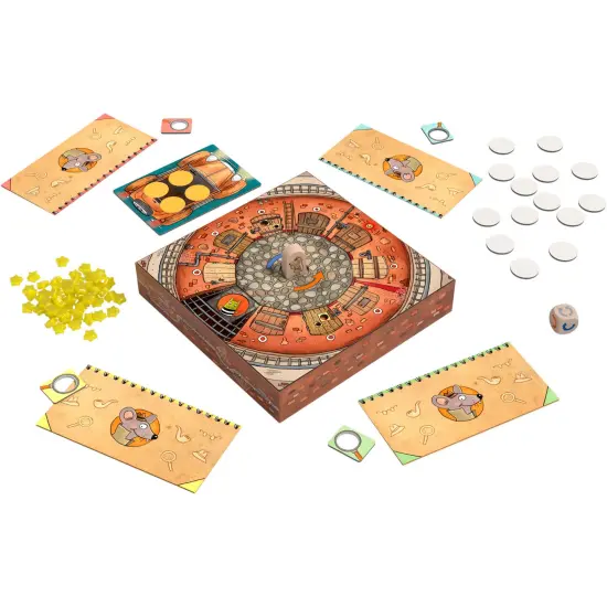 HABA Inspector Mouse: The Great Escape - Detective Board Games for Family Night, Cooperative Memory Games for Ages 5+, Includes 3D Playing Board Multicolor {3}