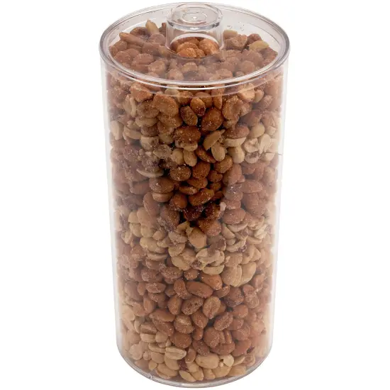 Pioneer Plastics 279C Clear Round Plastic Container with Lid, 4.0625" W x 8.125" H {6}