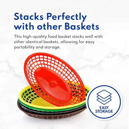 Fast Food Baskets, 9 1/4-Inch x 6-Inch Oval, Set of 36, Red {4}