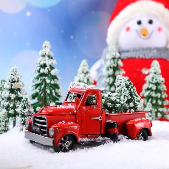 35 Pieces Mini Snow Pine Model Trees 1.97-5.9 Inch, 6 Size Miniature Sisal Snow Frost Trees for Christmas Village Decoration Train Scenery Winter Ornaments DIY Crafts {3}