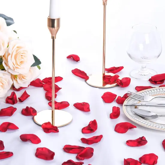 Burgundy Rose Petals 300pcs Silk Rose Petals Flower Petals for Wedding Flower Girl Basket Anniversary Romantic Night Party Table Centerpieces Valentines Decoration {2}