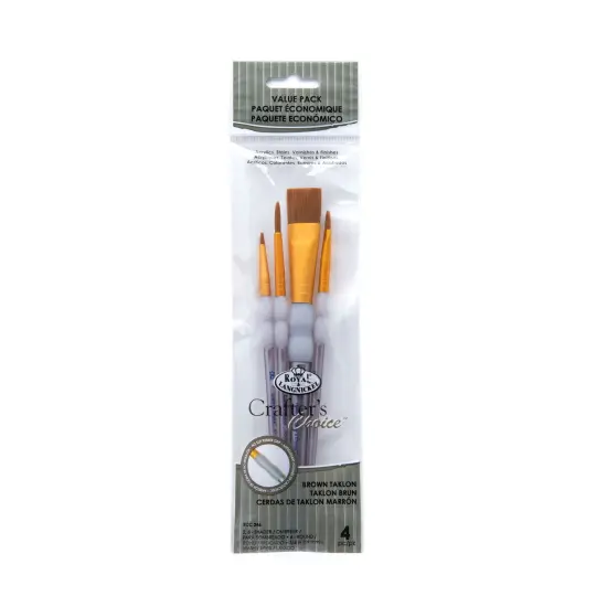 RCC 246 | Crafter's Choice&trade; 4pc Brown Taklon Variety Brush Set {1}