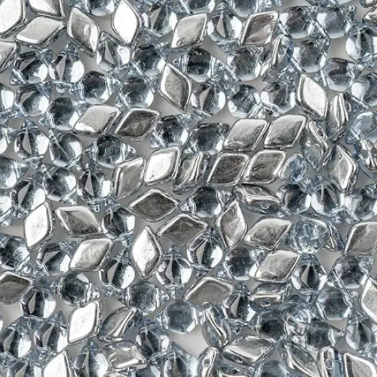 Matubo 2-Hole Czech Glass Backlit Gemduo Beads, 50g Light Sapphire {1}